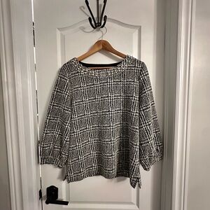 Karl Lagerfeld Black and White Checkered Blouse